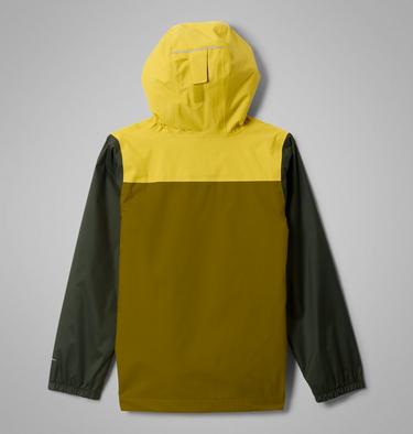 Boys' Rainy Trails III Fleece Lined Jacket, Color: Mossy Green, Antique Moss, Greenscape, image 2