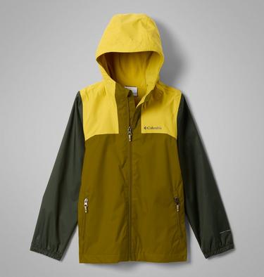 Boys' Rainy Trails III Fleece Lined Jacket, Color: Mossy Green, Antique Moss, Greenscape, image 1