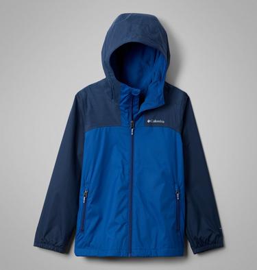 Boys' Rainy Trails III Waterproof Fleece Lined Jacket, Color: Mountain Blue, Collegiate Navy, image 3