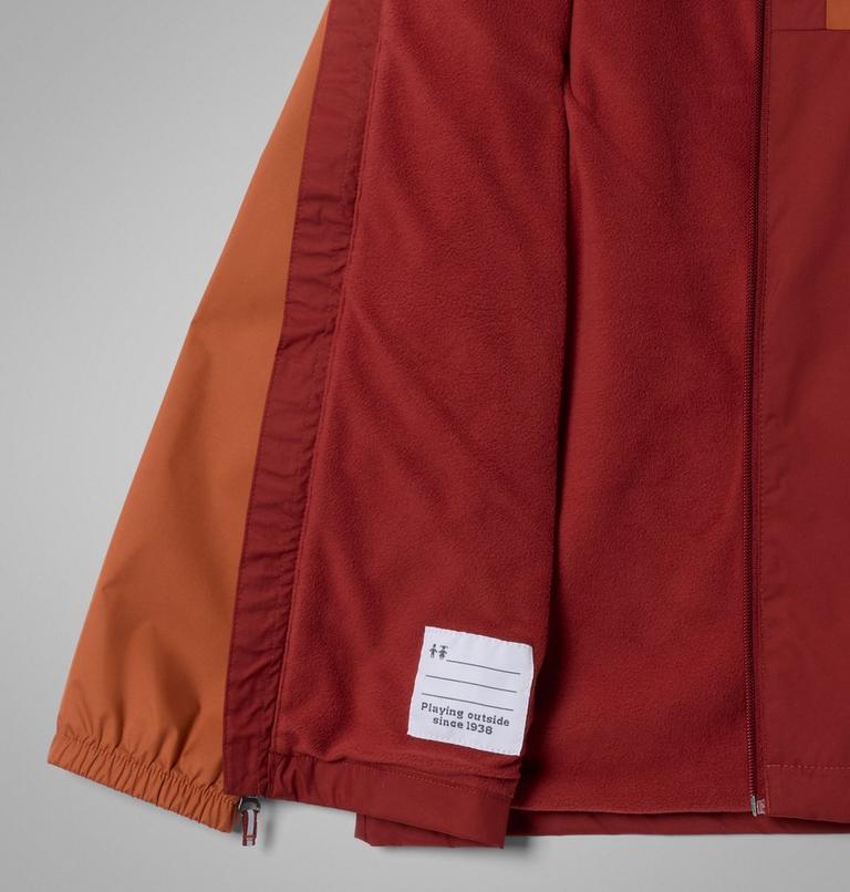 Boys' Rainy Trails III Waterproof Fleece Lined Jacket, Color: Red Oxide, Teak Brown, image 3