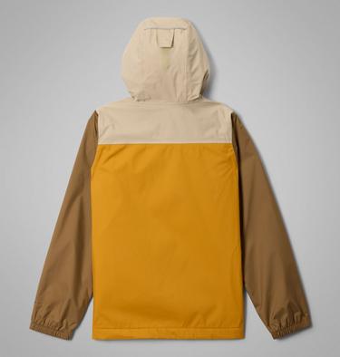 Boys' Rainy Trails III Waterproof Fleece Lined Jacket, Color: Squash, Ancient Fossil, Delta, image 2