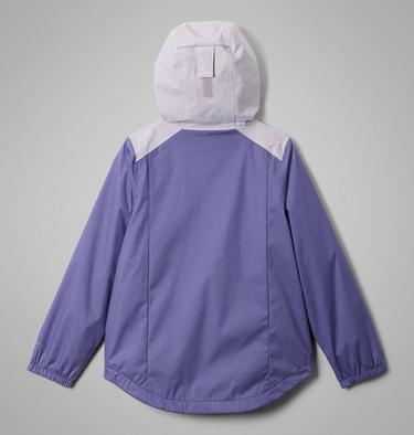 Girls' Rainy Trails III Waterproof Fleece Lined Jacket, Color: Stormwatch, Lavender Pearl, image 4
