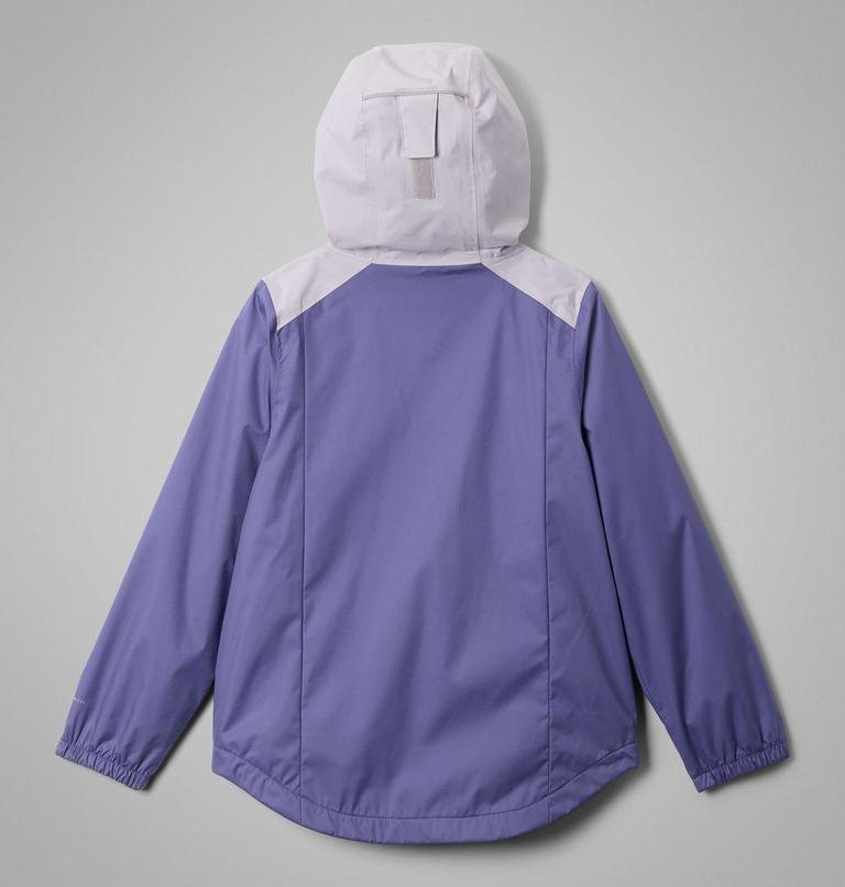 Girls' Rainy Trails III Waterproof Fleece Lined Jacket, Color: Stormwatch, Lavender Pearl, image 2
