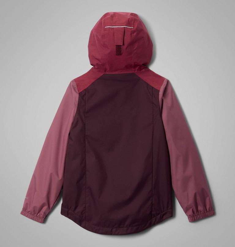 Girls' Rainy Trails III Waterproof Fleece Lined Jacket, Color: Moonvista, Rich Wine, Antique Mauve, image 2