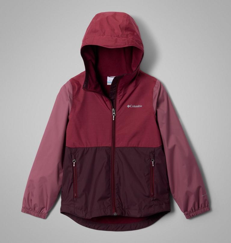 Girls' Rainy Trails III Waterproof Fleece Lined Jacket, Color: Moonvista, Rich Wine, Antique Mauve, image 1