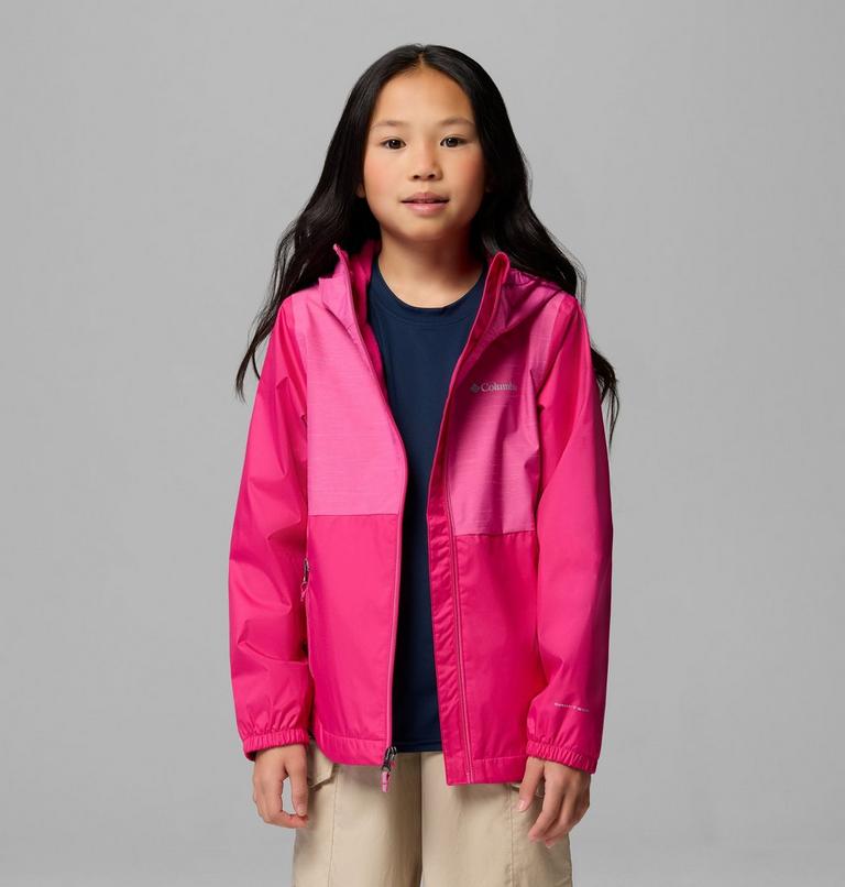 Girls' Rainy Trails III Waterproof Fleece Lined Jacket, Color: Guava Pink, Pink Ice, image 4