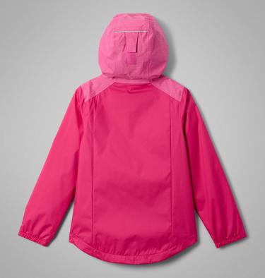 Girls' Rainy Trails III Waterproof Fleece Lined Jacket, Color: Guava Pink, Pink Ice, image 2