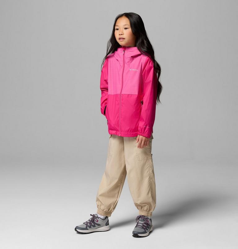 Girls' Rainy Trails III Waterproof Fleece Lined Jacket, Color: Guava Pink, Pink Ice, image 1