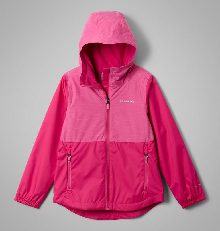 Girls' Rainy Trails III Waterproof Fleece Lined Jacket, Color: Guava Pink, Pink Ice, image 1