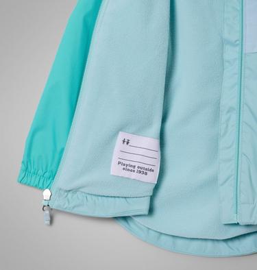 Girls' Toddler Rainy Trails III Fleece Lined Jacket, Color: Spray, Marine Light, Dolphin, image 9