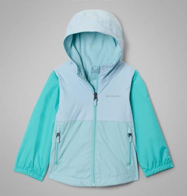 Girls' Toddler Rainy Trails III Fleece Lined Jacket, Color: Spray, Marine Light, Dolphin, image 7