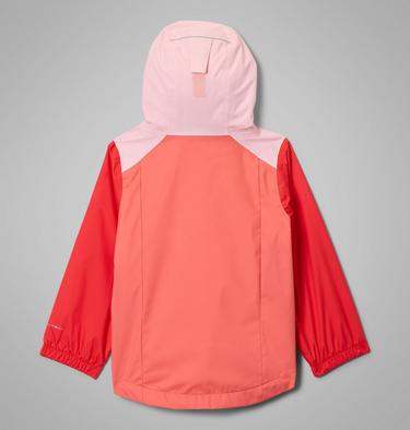 Girls' Toddler Rainy Trails III Fleece Lined Jacket, Color: Hot Coral, Satin Pink, Poppy Red, image 2