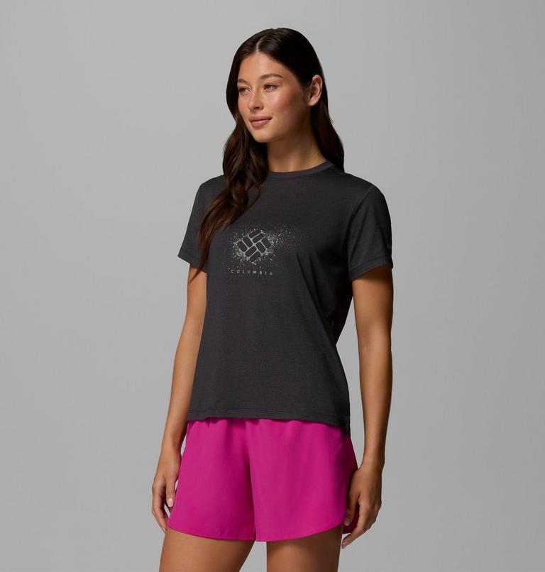 T-shirt Technique Graphique Parsons Point Femme, Color: Black Heather, Splattered, image 4