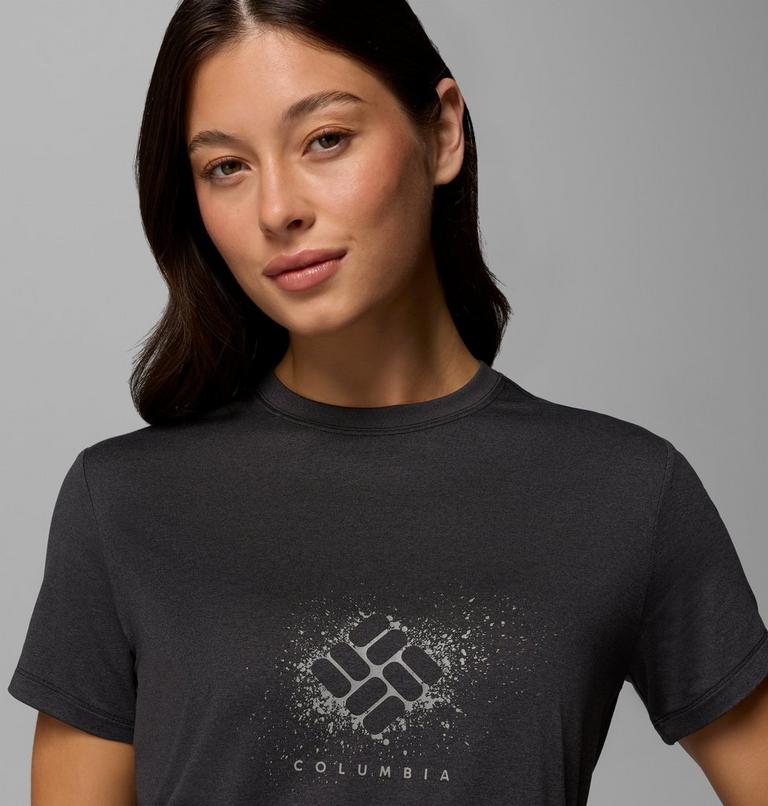 T-shirt Technique Graphique Parsons Point Femme, Color: Black Heather, Splattered, image 5