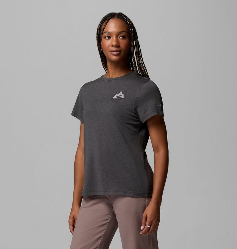 Women's Parsons Point Technical Graphic T-Shirt, Color: Black Heather, Zigzag Climb, image 4