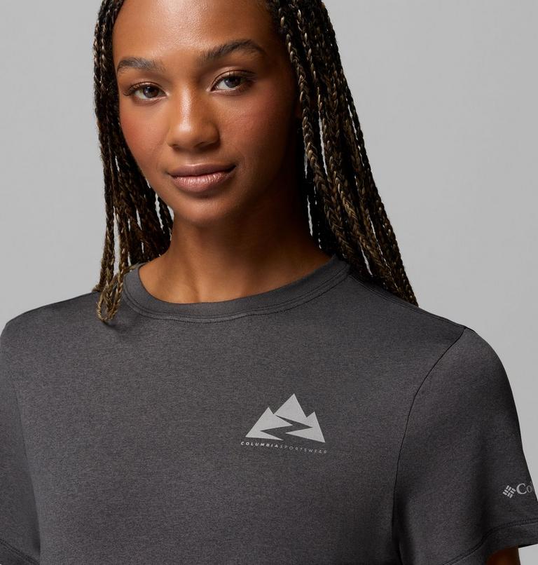 Women's Parsons Point Technical Graphic T-Shirt, Color: Black Heather, Zigzag Climb, image 5