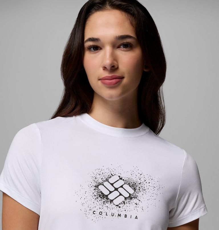 T-shirt Technique Graphique Parsons Point Femme, Color: White, Splattered, image 5