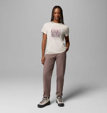 Women's Parsons Point Technical Graphic T-Shirt, Color: Dark Stone Heather, Treescape, image 8