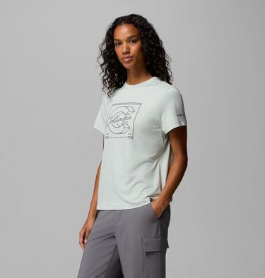 Women's Parsons Point Technical Graphic T-Shirt, Color: Tea Light Heather, Branded Block, image 8
