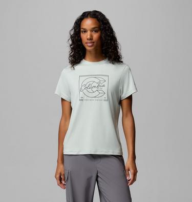 Women's Parsons Point Technical Graphic T-Shirt, Color: Tea Light Heather, Branded Block, image 5