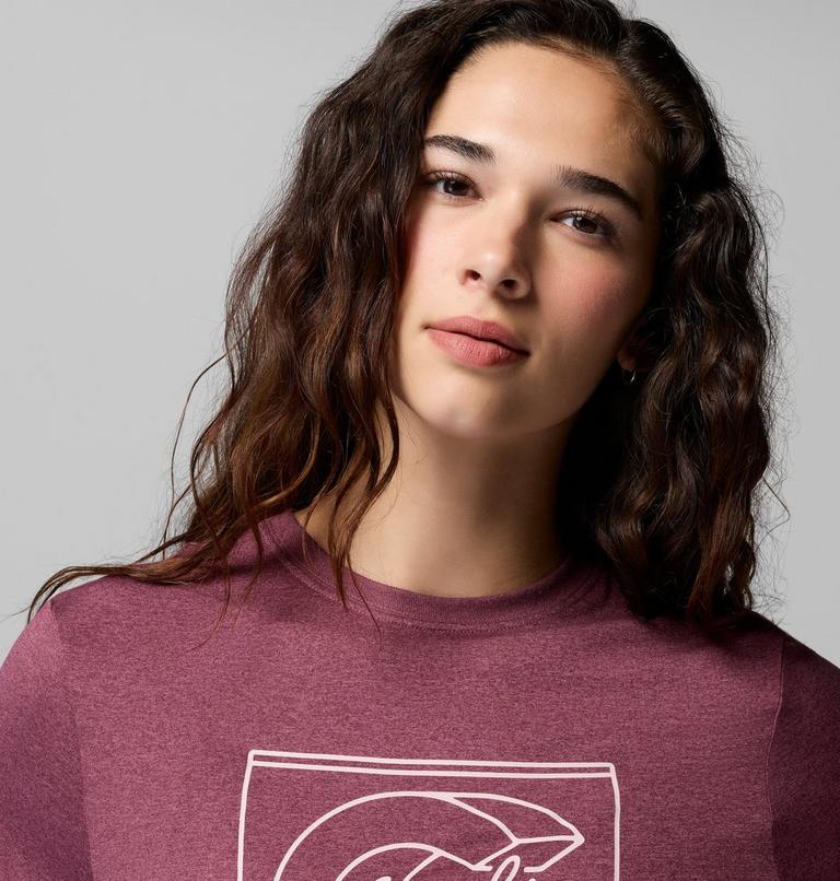 Women's Parsons Point Technical Graphic T-Shirt, Color: Antique Mauve Heather, Branded Block, image 5