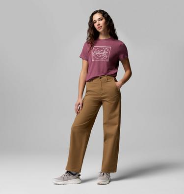 Women's Parsons Point Technical Graphic T-Shirt, Color: Antique Mauve Heather, Branded Block, image 6
