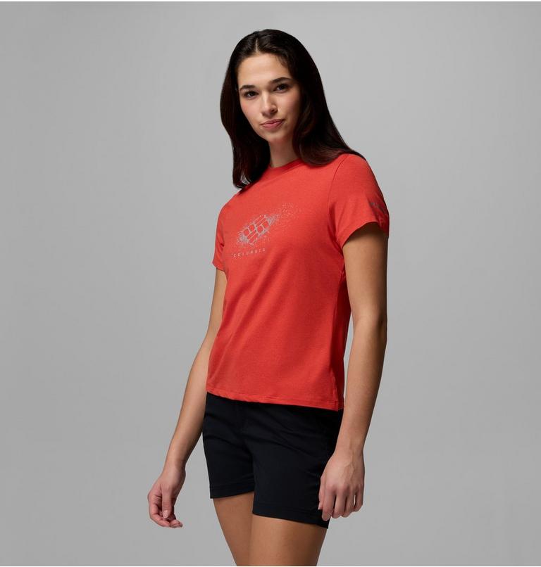 T-shirt Technique Graphique Parsons Point Femme, Color: Poppy Red Heather, Splattered, image 4