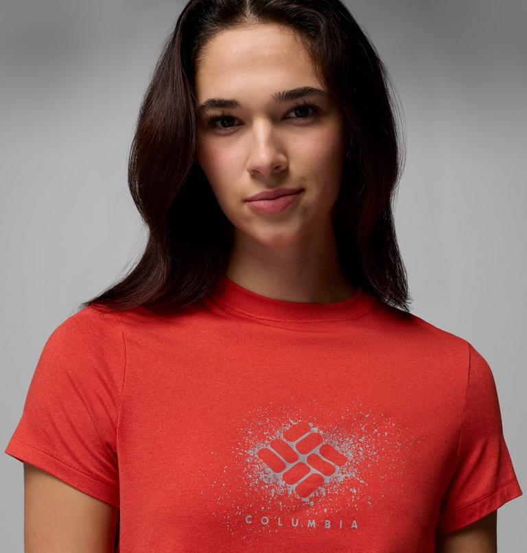 T-shirt Technique Graphique Parsons Point Femme, Color: Poppy Red Heather, Splattered, image 5