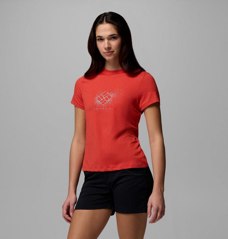 T-shirt Technique Graphique Parsons Point Femme, Color: Poppy Red Heather, Splattered, image 1