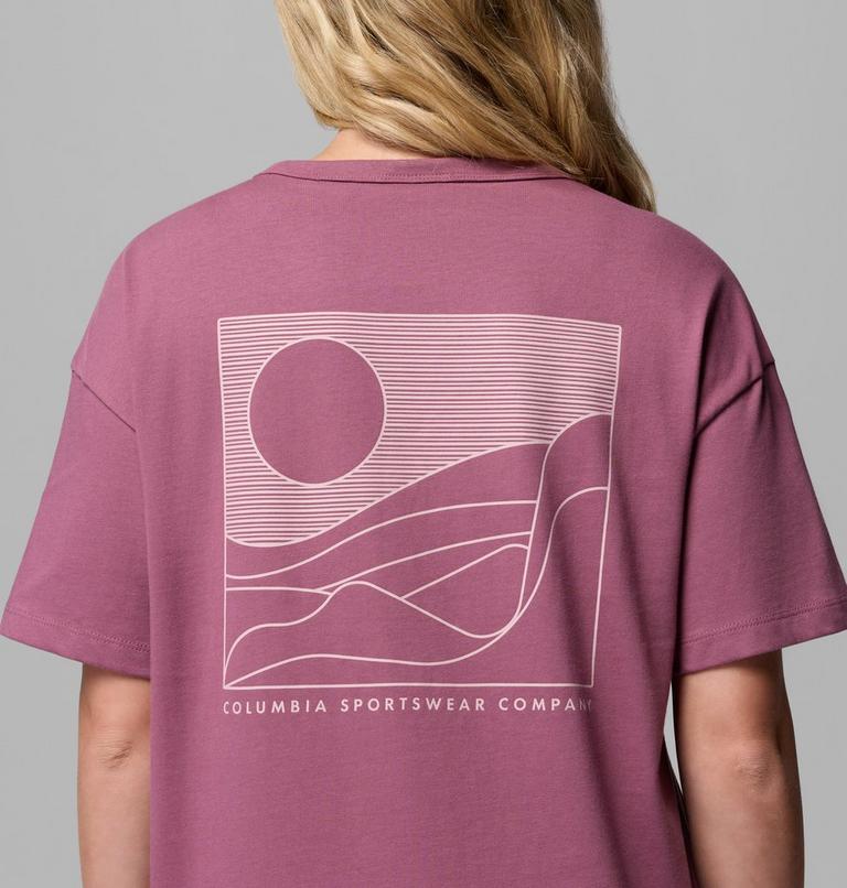Women's CSC Heavyweight Graphic T-Shirt, Color: Antique Mauve, Linear Hillscape, image 6