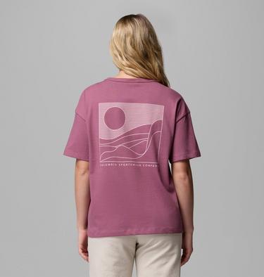 Women's CSC Heavyweight Graphic T-Shirt, Color: Antique Mauve, Linear Hillscape, image 5