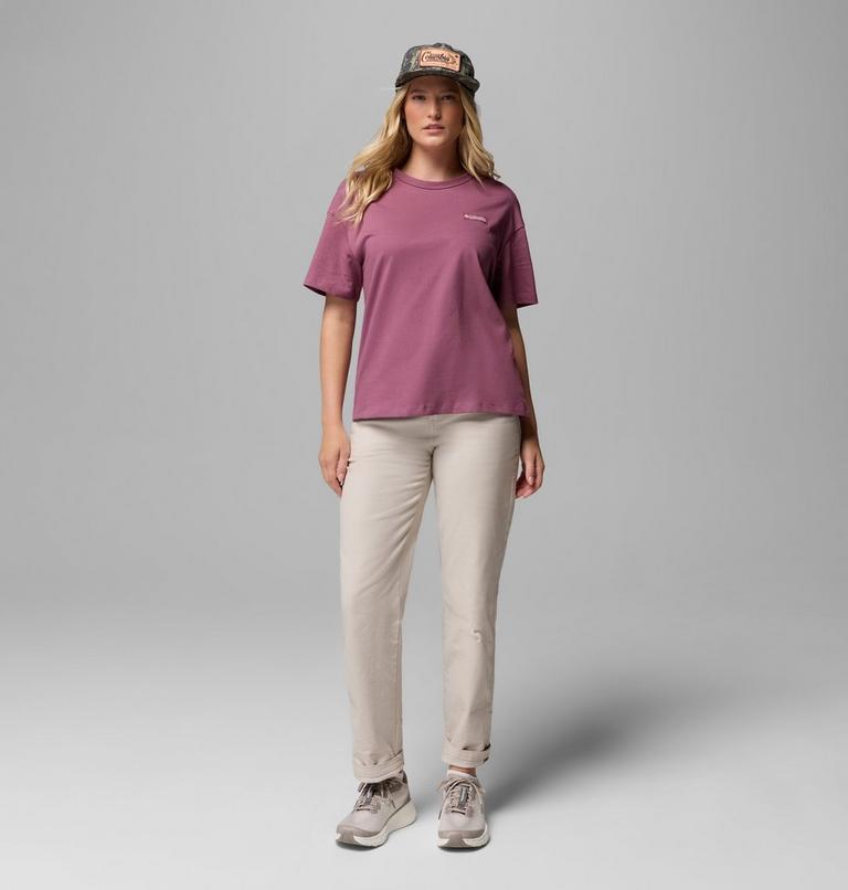 Women's CSC Heavyweight Graphic T-Shirt, Color: Antique Mauve, Linear Hillscape, image 2