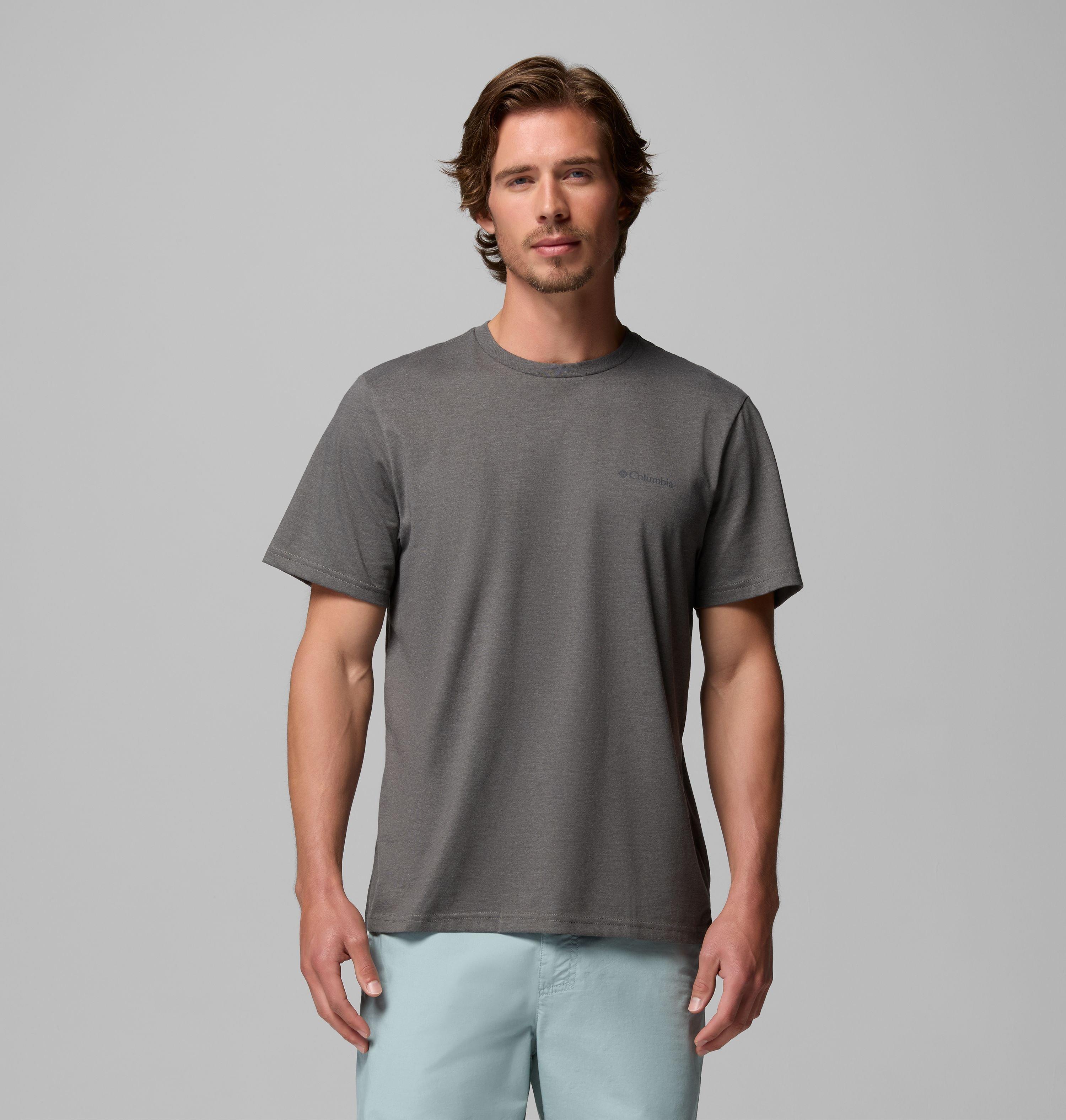 Columbia Sportswear Men's Grey Columbia - Organic Cotton T-Shirt - Charcoal Hthr Extra Small