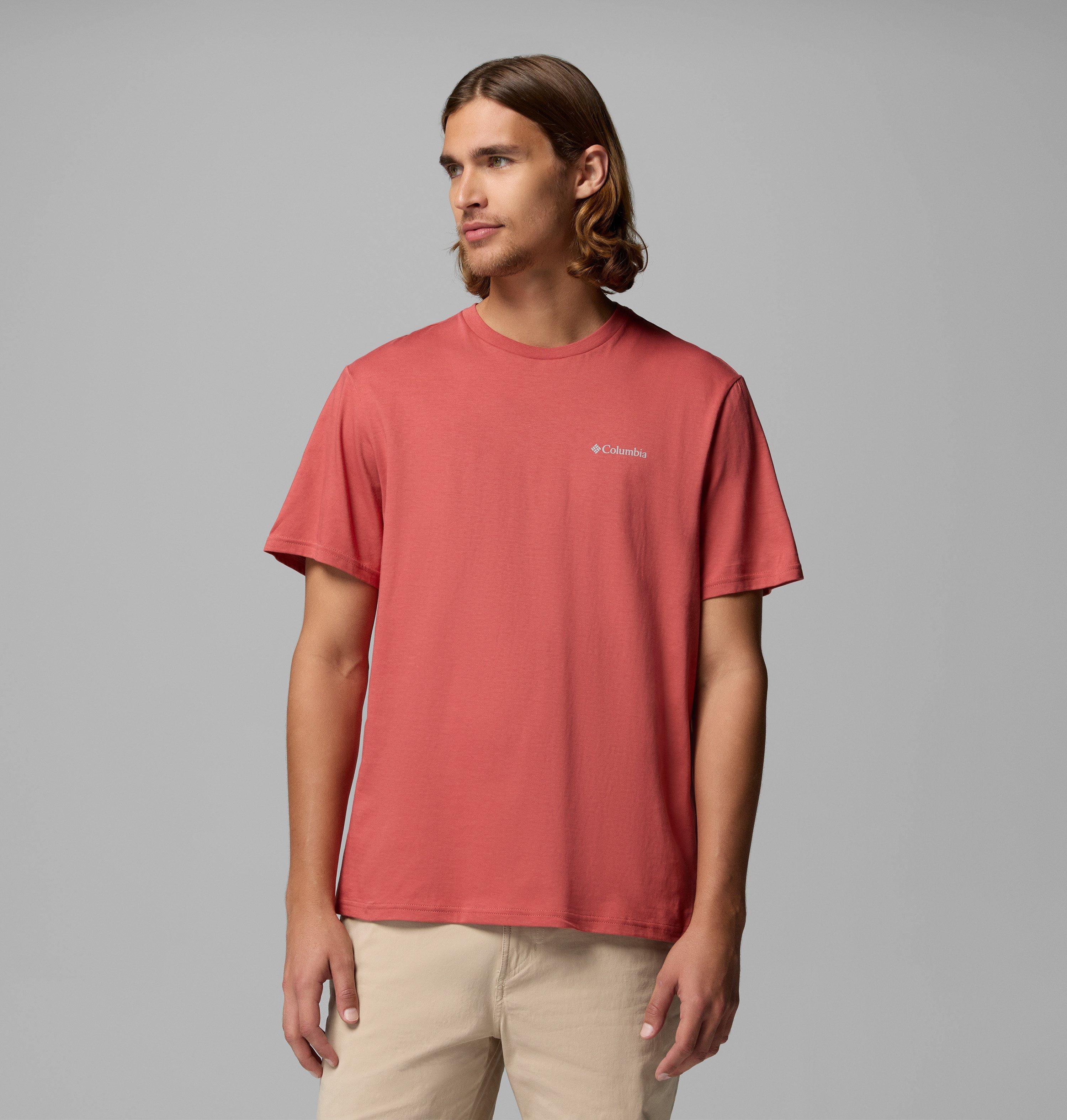 Columbia Sportswear Men's Red Columbia - Organic Cotton T-Shirt - Washed Medium