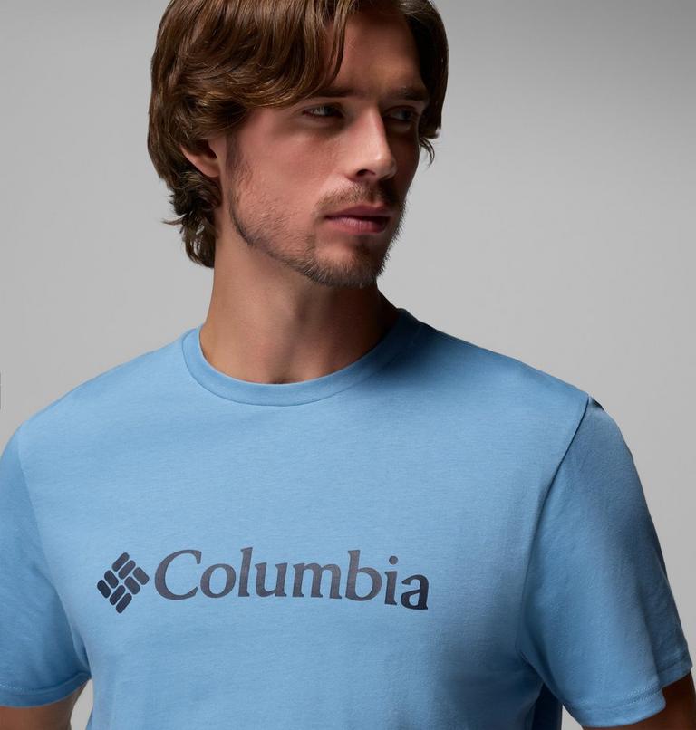 Men's CSC Basic Logo Organic Cotton T-Shirt, Color: Rainy Day, Gem Columbia, image 5