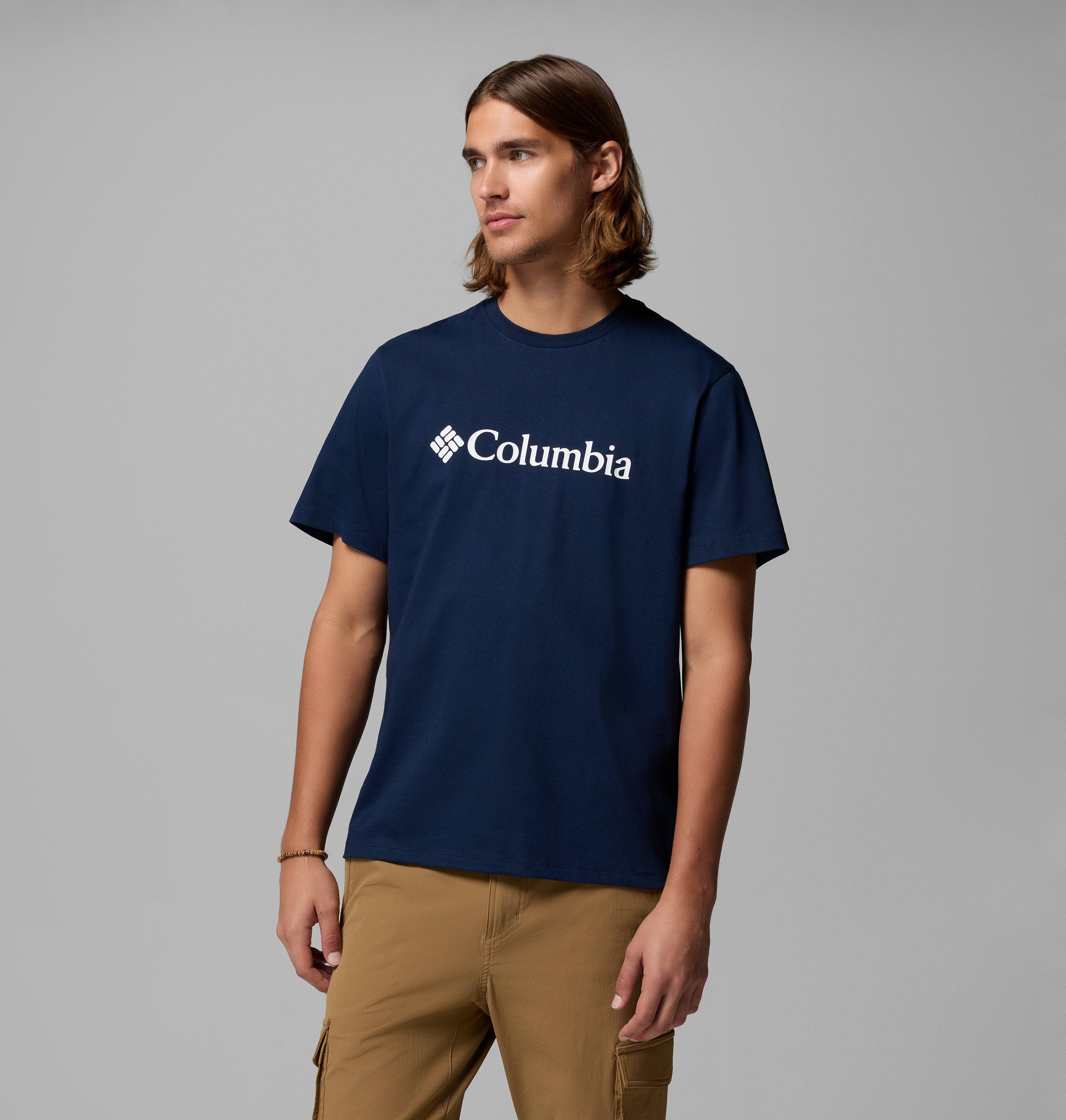 Columbia Sportswear Men's Blue Columbia - Csc Basic Logo™ Organic Cotton T-Shirt - Collegiate Navy, Gem Columbia Medium