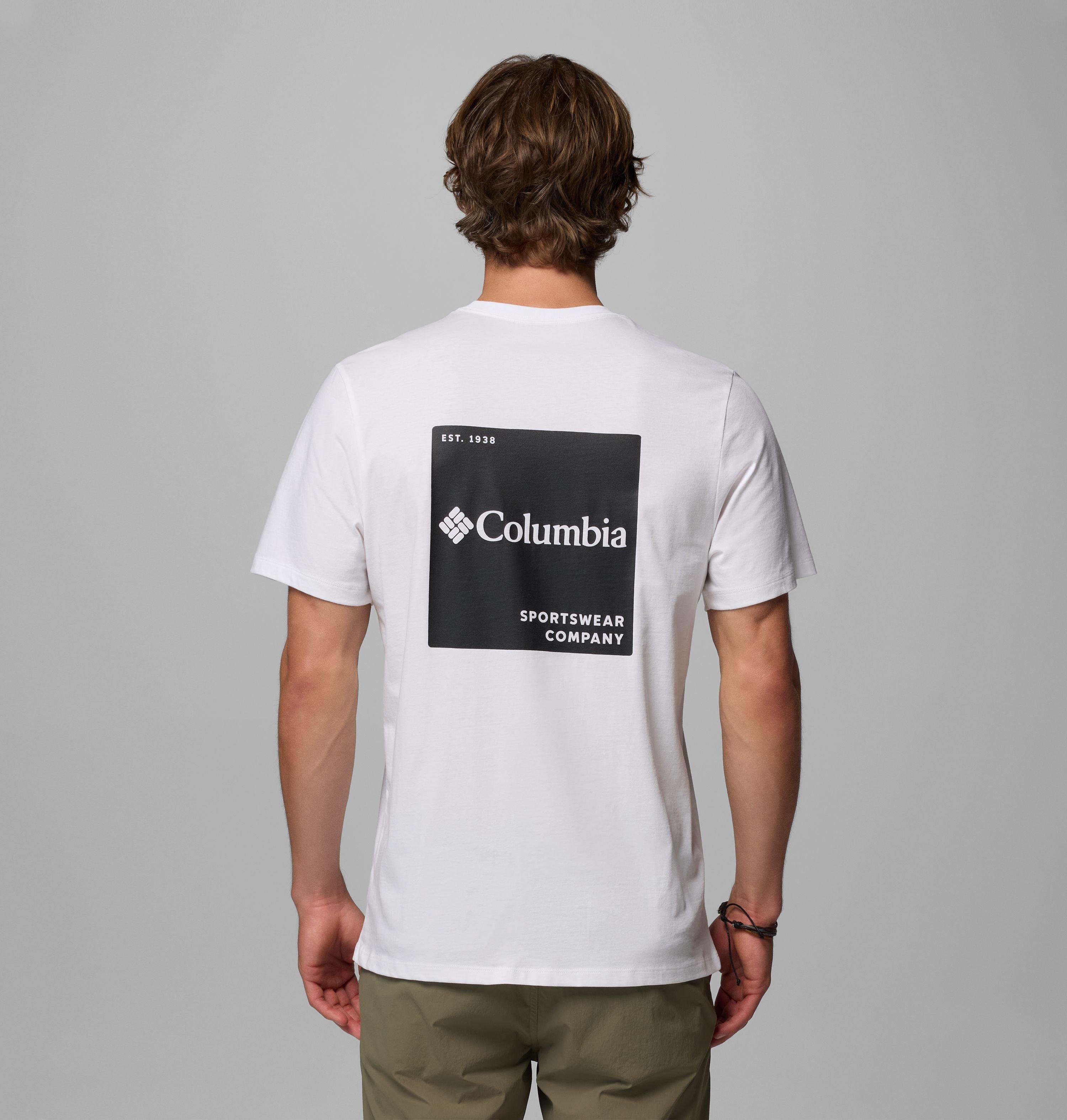 Columbia Sportswear Men's White Columbia - Csc™ Logo Organic Cotton T-Shirt - Boxy Brand Small