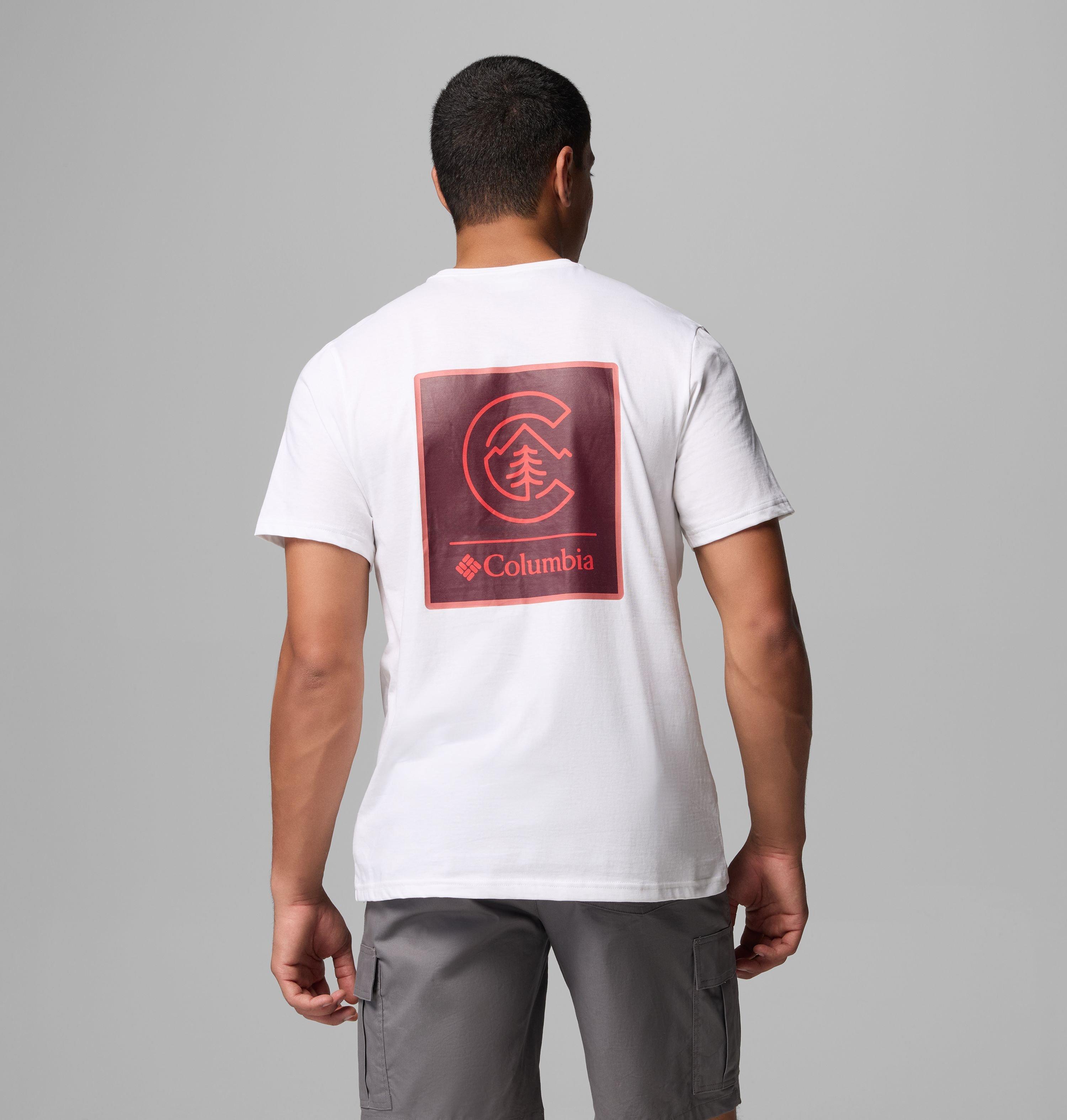Columbia Sportswear Men's White Columbia - Csc™ Logo Organic Cotton T-Shirt - Linework C Badge Medium