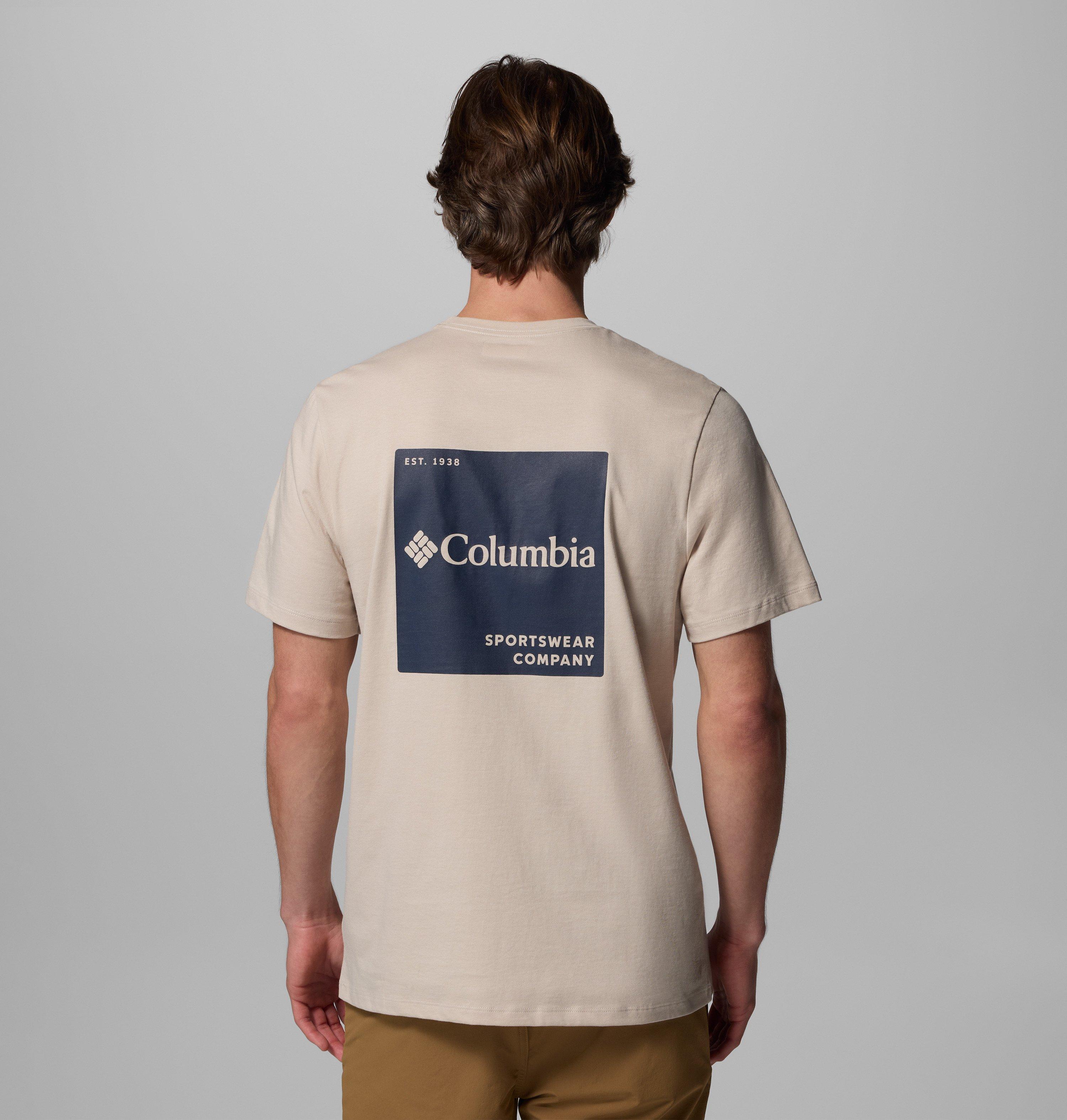 Columbia Sportswear Men's Brown Columbia - Csc™ Logo Organic Cotton T-Shirt - Dark Stone, Boxy Brand Small