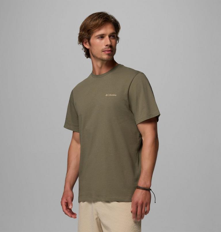 Men's CSC Logo Organic Cotton T-Shirt, Color: Stone Green, Linework C Badge, image 4