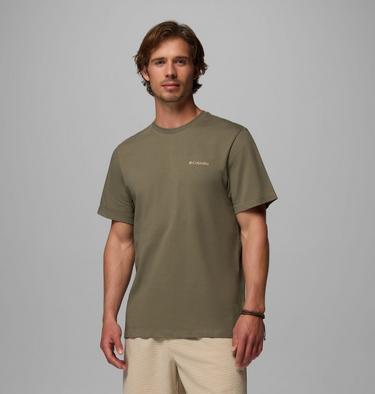 Men's CSC Logo Organic Cotton T-Shirt, Color: Stone Green, Linework C Badge, image 9