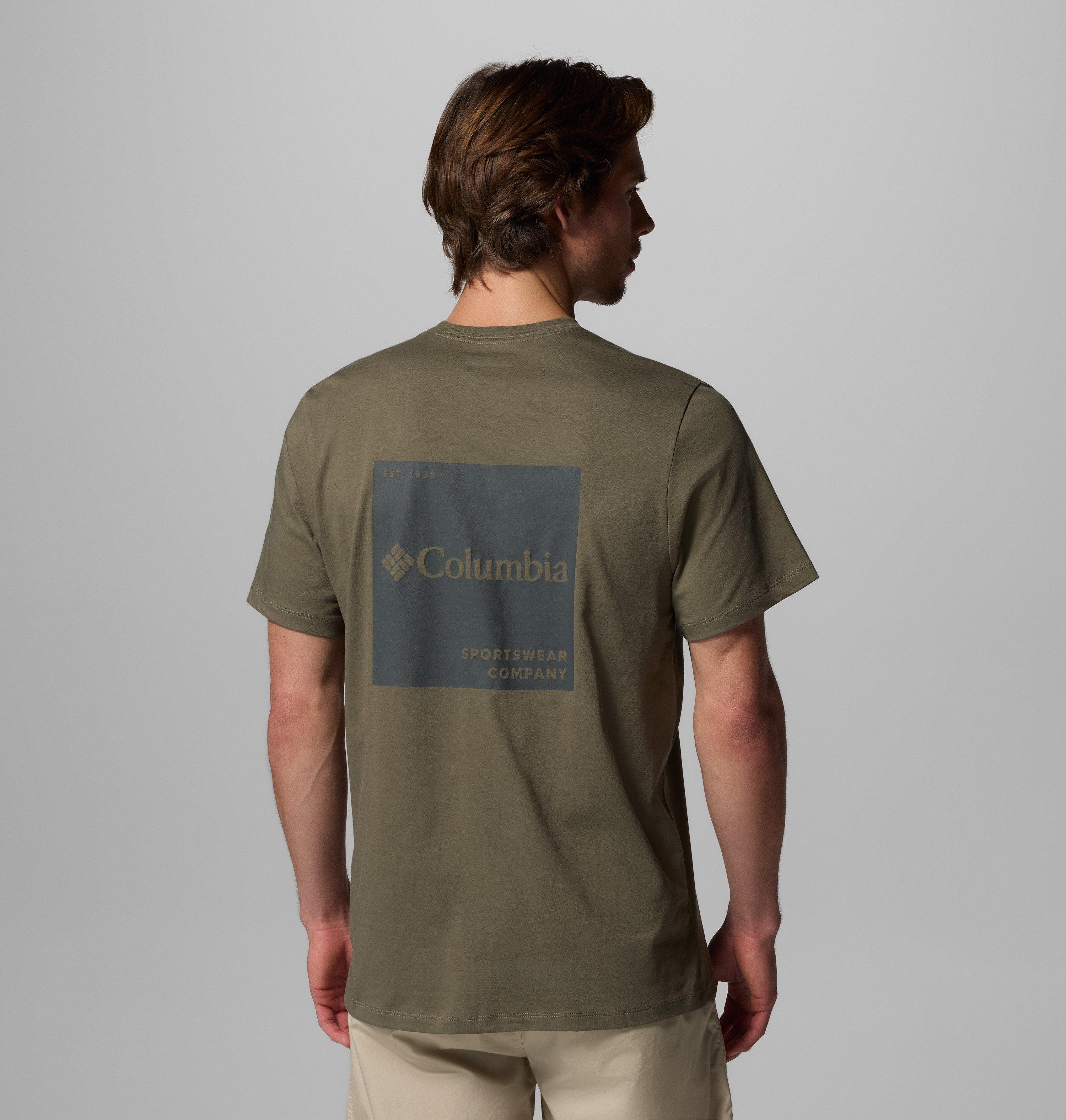 Columbia Sportswear Men's Green Columbia - Csc™ Logo Organic Cotton T-Shirt - Stone Boxy Brand Xxl