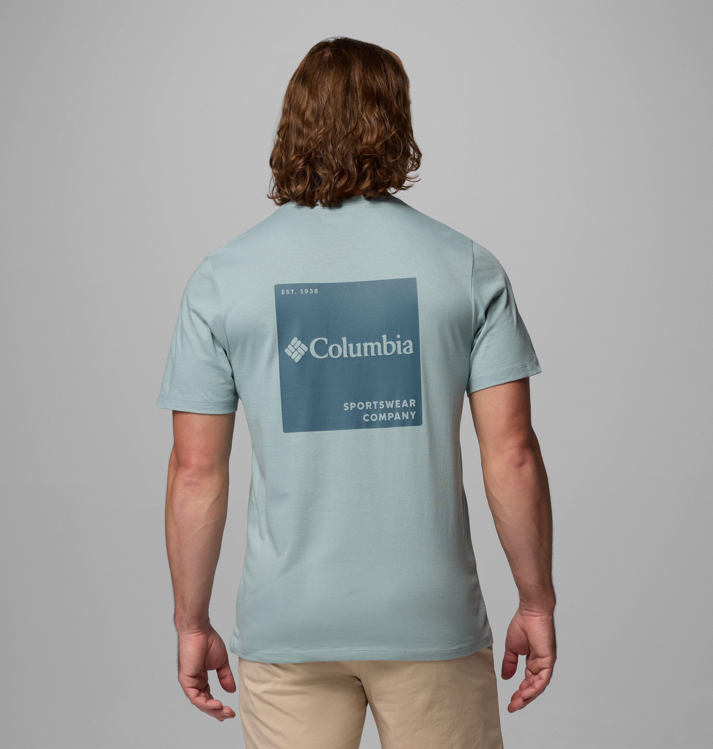Columbia Sportswear Men's Blue Columbia - Csc™ Logo Organic Cotton T-Shirt - Crushed Boxy Brand Large