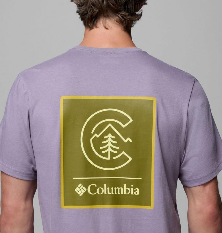 Men's CSC Logo Organic Cotton T-Shirt, Color: Shale Purple, Linework C Badge, image 6