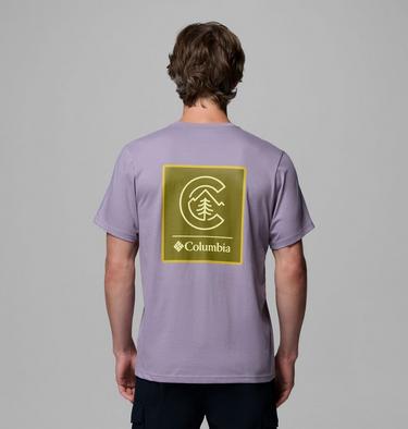 Men's CSC Logo Organic Cotton T-Shirt, Color: Shale Purple, Linework C Badge, image 25