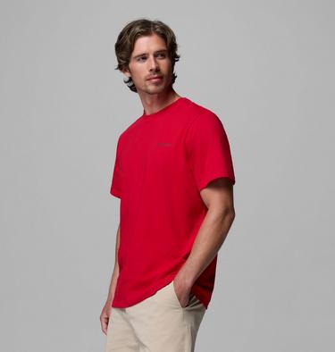 T-shirt en Coton Biologique avec Logo CSC Homme, Color: Mountain Red, Linework C Badge, image 32
