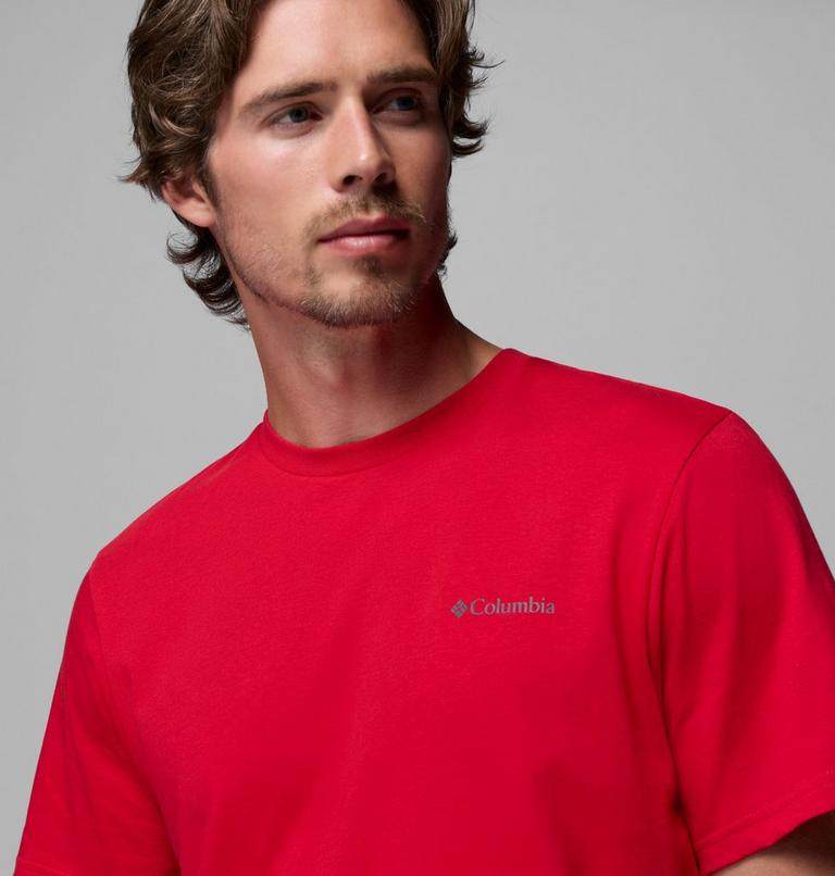 Men's CSC Logo Organic Cotton T-Shirt, Color: Mountain Red, Linework C Badge, image 5
