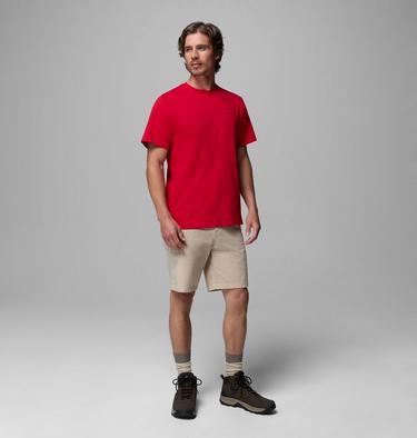 Men's CSC Logo Organic Cotton T-Shirt, Color: Mountain Red, Linework C Badge, image 16