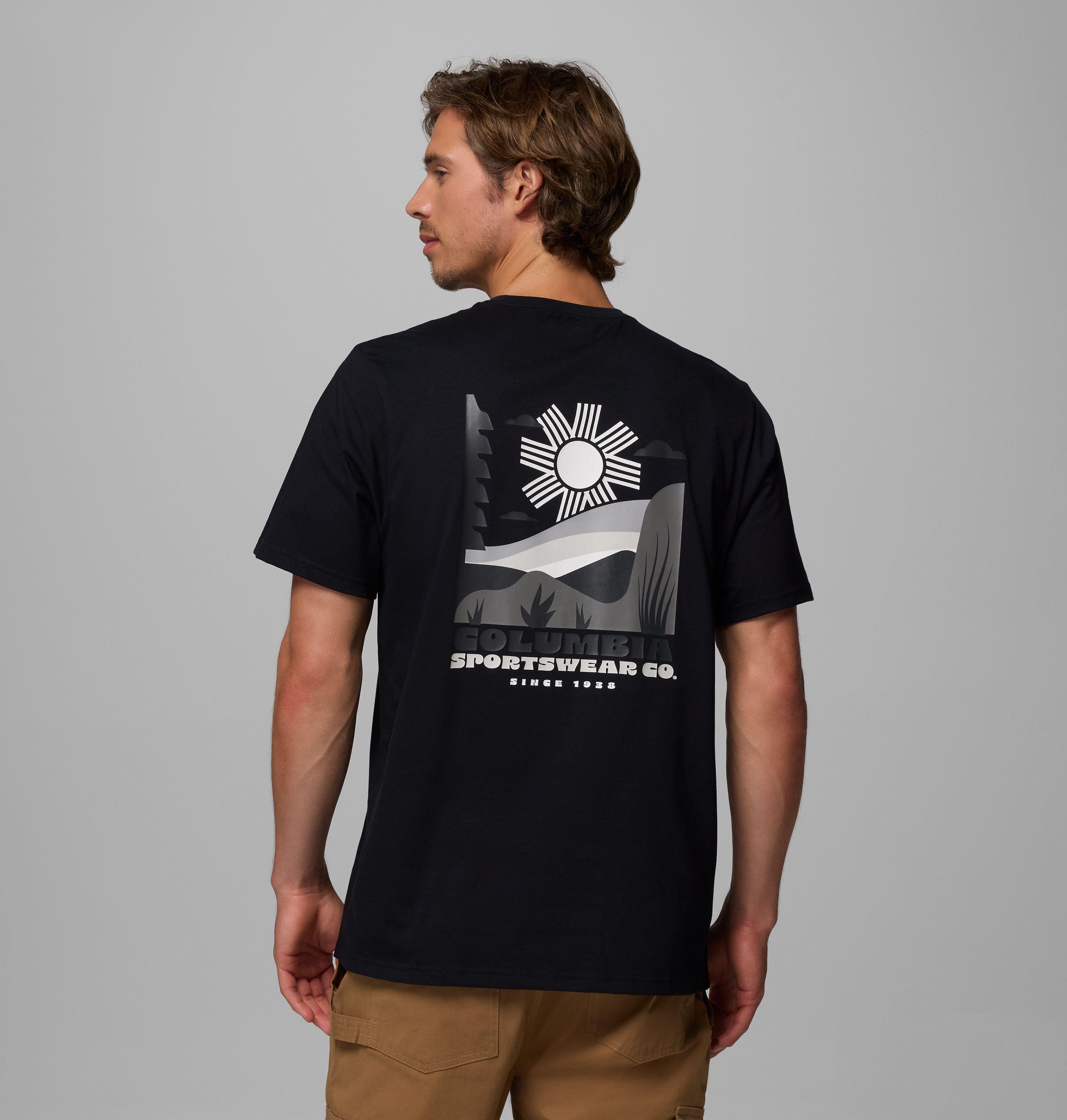Columbia Sportswear Men's Black Columbia - Csc™ Outdoor Organic Cotton T-Shirt - Shining Sandscape Small