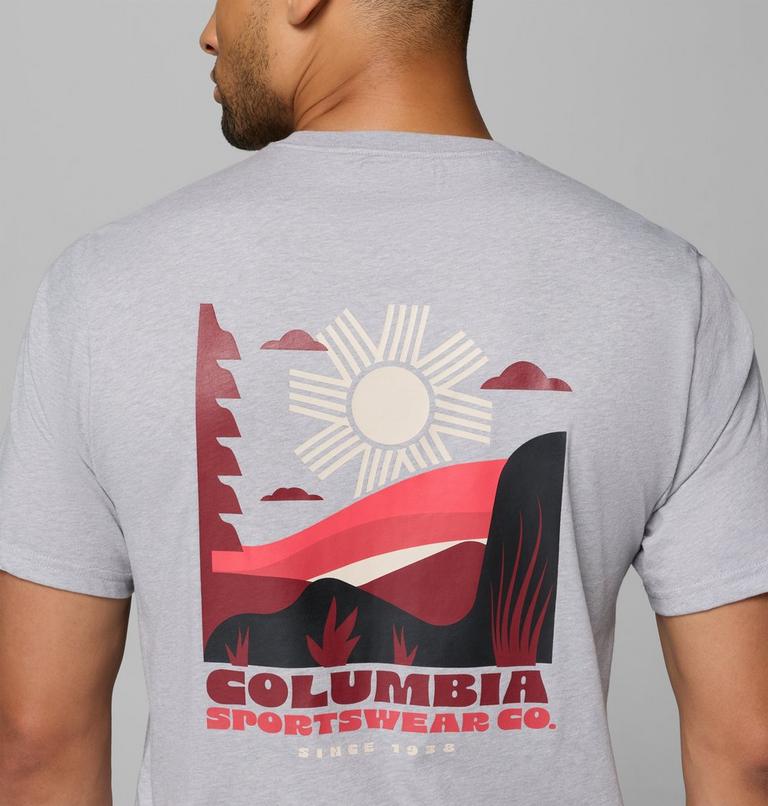 Men's CSC Outdoor Organic Cotton T-Shirt, Color: Columbia Grey Heather, Shining Sandscape, image 6